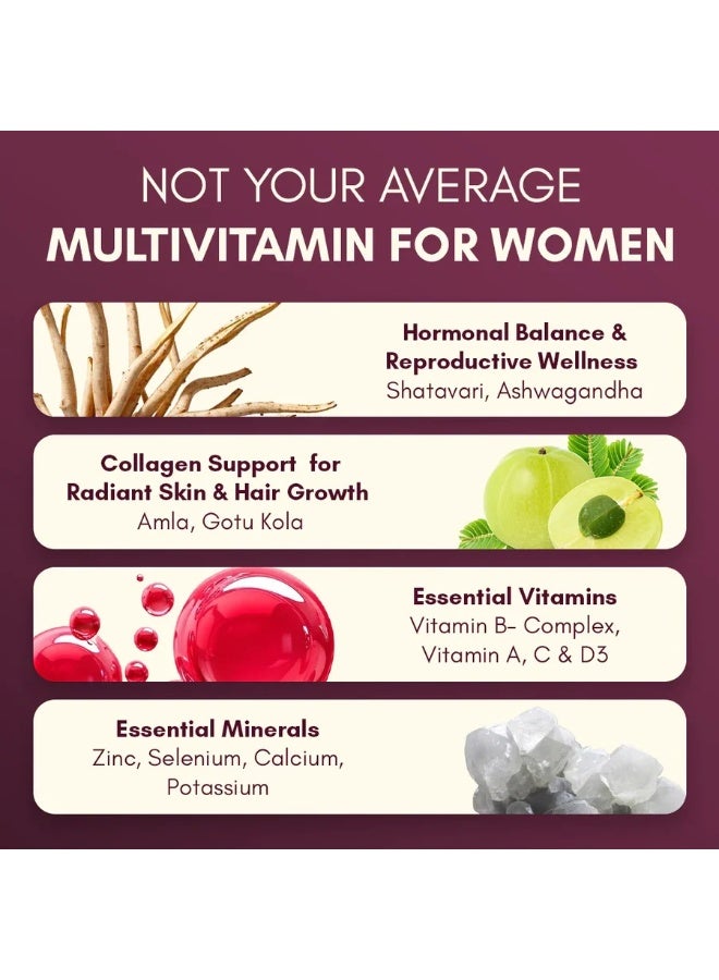 راسايانام، فيتامينات متعددة للنساء، 24000 ملغ، 60 قرصًا - Image 3